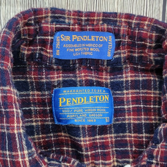 Pendleton Plaid Merino Wool Button Down Shirt - Picture 4 of 7